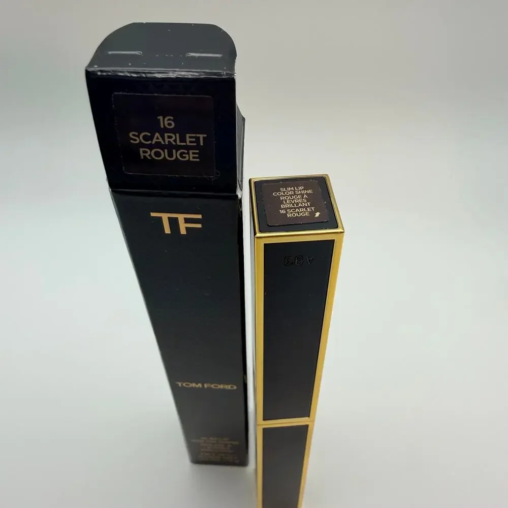 Tom Ford Slim Lip Color Shine 16 Scarlet Rouge Lipstick 0.9g NIB